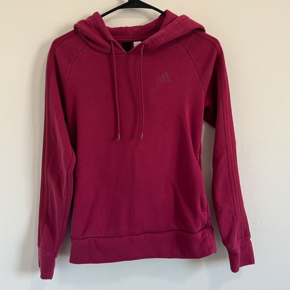 Adidas Pink Three Stripe Hoodie